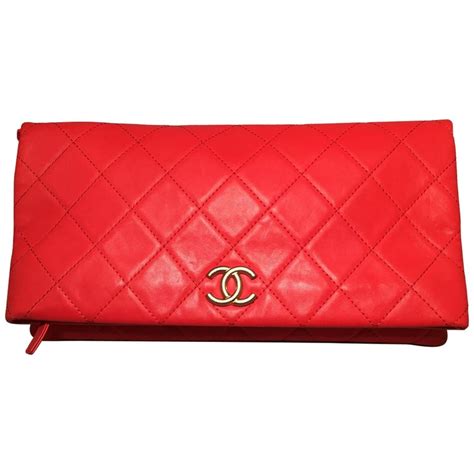 red chanel classic envelope clutch|Chanel clutch heels.